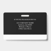 Aangepaste werknemer ID-badge met foto en barcode Badge (Achterkant)