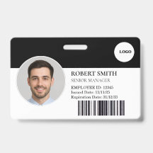 Aangepaste werknemer ID-badge met foto en barcode