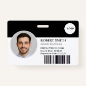 Aangepaste werknemer ID-badge met foto en barcode Badge (Voorkant)