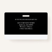 Aangepaste werknemer ID-badge met foto en barcode Badge (Achterkant)