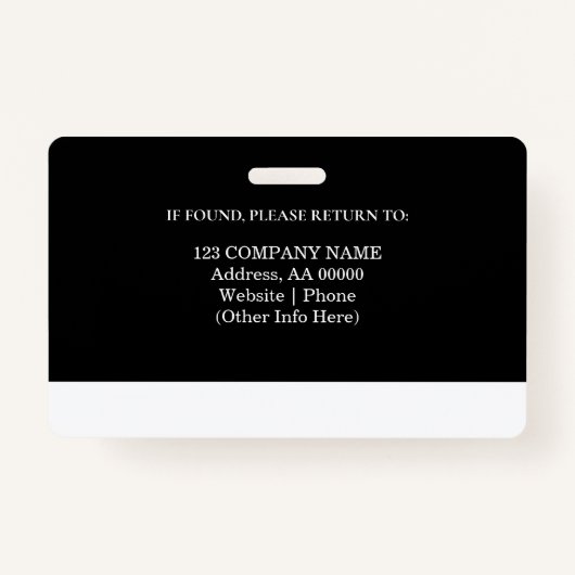 Aangepaste werknemer ID-badge met foto en barcode Badge (Achterkant)