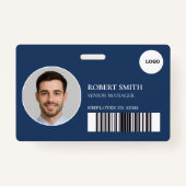 Aangepaste werknemer ID-badge met foto en barcode Badge (Voorkant)