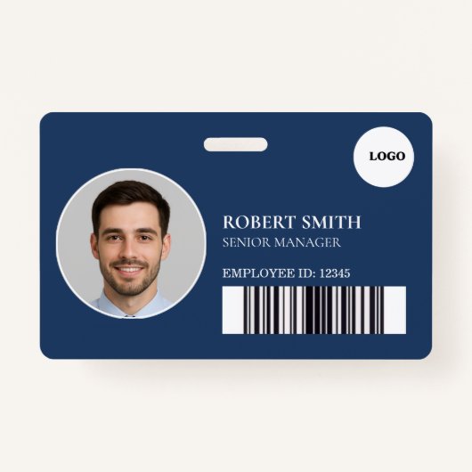 Aangepaste werknemer ID-badge met foto en barcode Badge (Voorkant)