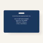 Aangepaste werknemer ID-badge met foto en barcode Badge (Achterkant)