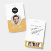 Aangepaste werknemer ID-badge met foto en barcode Badge (Voor- en achterkant)