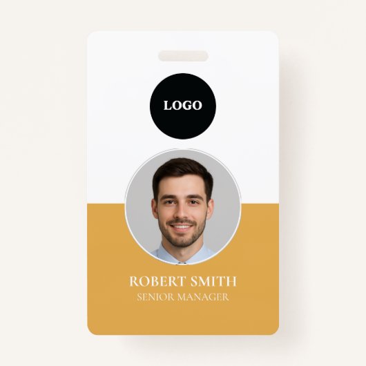Aangepaste werknemer ID-badge met foto en barcode Badge (Voorkant)