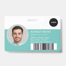 Aangepaste werknemer ID-badge met foto en barcode