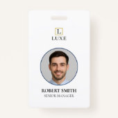 Aangepaste werknemer ID-badge met foto en barcode Badge (Voorkant)