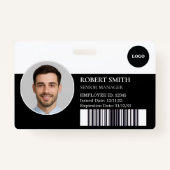 Aangepaste werknemer ID-badge met foto en barcode Badge (Voorkant)
