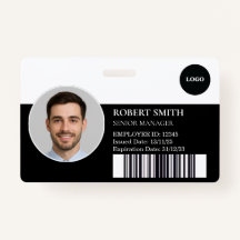 Aangepaste werknemer ID-badge met foto en barcode