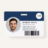 Aangepaste werknemer ID-badge met foto en barcode Badge (Voorkant)