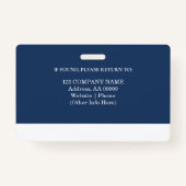 Aangepaste werknemer ID-badge met foto en barcode Badge (Achterkant)