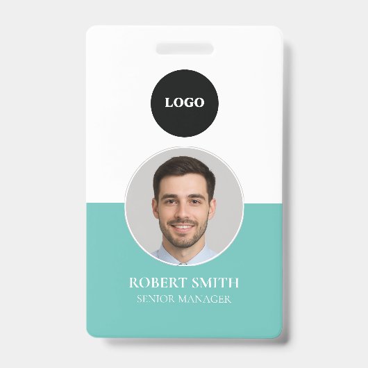 Aangepaste werknemer ID-badge met foto en barcode Badge (Front)