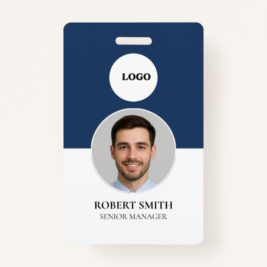 Aangepaste werknemer ID-badge met foto en barcode Badge (Voorkant)