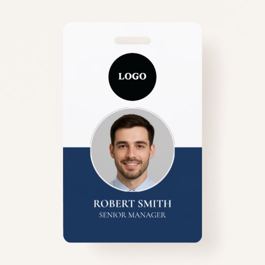 Aangepaste werknemer ID-badge met foto en barcode Badge (Voorkant)