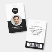 Aangepaste werknemer ID-badge met foto en barcode Badge (Voor- en achterkant)