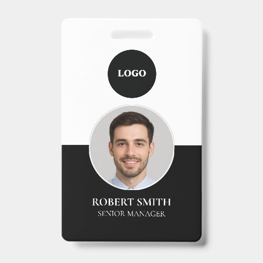 Aangepaste werknemer ID-badge met foto en barcode Badge (Voorkant)