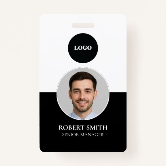 Aangepaste werknemer ID-badge met foto en barcode Badge (Voorkant)