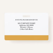 Aangepaste werknemer ID-badge met foto en barcode Badge (Achterkant)