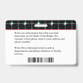 Aangepaste Werknemer ID Kaart Foto Logo Bar Code N Badge (Achterkant)