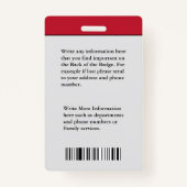 Aangepaste werknemer-ID Kaart Foto Logo Streepjesc Badge (Achterkant)