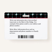 Aangepaste werknemer-ID Kaart Foto Logo Streepjesc Badge (Achterkant)