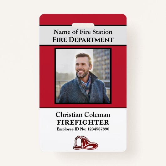Aangepaste werknemer-ID Kaart Foto Logo Streepjesc Badge (Voorkant)