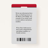 Aangepaste werknemer-ID Kaart Foto Logo Streepjesc Badge (Achterkant)