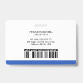 Aangepaste werknemer, Logo- en foto-ID-kaart Badge (Achterkant)