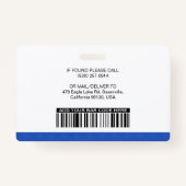 Aangepaste werknemer, Logo- en foto-ID-kaart Badge (Achterkant)