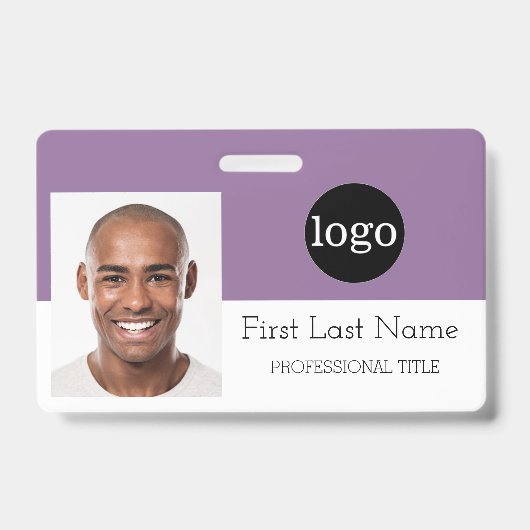 Aangepaste Werknemer - Logo, Foto, Barcode, Naam I Badge (Voorzijde)