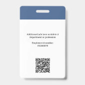 Aangepaste werknemer Logo, foto, QR-code, naam Badge (Achterkant)
