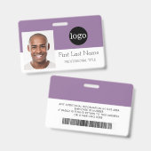 Aangepaste werknemer - Logo, foto, streepjescode,  Badge (Voor- en achterkant)