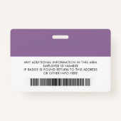 Aangepaste werknemer - Logo, Foto, streepjescode,  Badge (Achterkant)