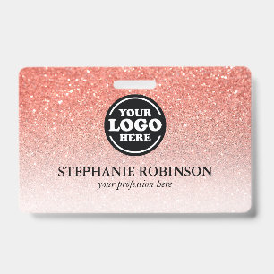 Aangepaste Werknemer, Logo Naambadge Roze Glitte Badge