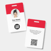 Aangepaste werknemer Moderne ID Kaart Rood QR-badg Badge (Voor- en achterkant)