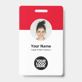 Aangepaste werknemer Moderne ID Kaart Rood QR-badg Badge