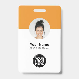 Aangepaste werknemer Moderne ID Kaart Tangerine QR Badge