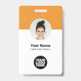 Aangepaste werknemer Moderne ID Kaart Tangerine QR Badge