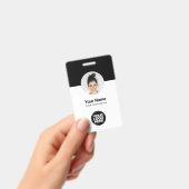 Aangepaste werknemer Moderne ID Kaart zwart-wit QR Badge (Handheld)