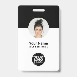 Aangepaste werknemer Moderne ID Kaart zwart-wit QR Badge