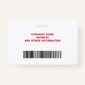Aangepaste werknemer Photo Bar Code Logo Naam Bedr Badge (Achterkant)