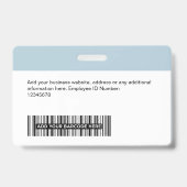 Aangepaste werknemer - Professionele bedrijfsnaam Badge (Achterkant)