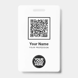 Aangepaste Werknemer Qr Code Bar Code Logo Naam Badge