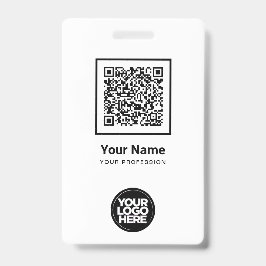 Aangepaste Werknemer Qr Code Bar Code Logo Naam Badge