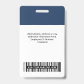 Aangepaste Werknemer Qr Code Bar Code Logo Naam Badge (Achterkant)