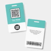 Aangepaste Werknemer Qr Code Bar Code Logo Naam Badge (Voor- en achterkant)