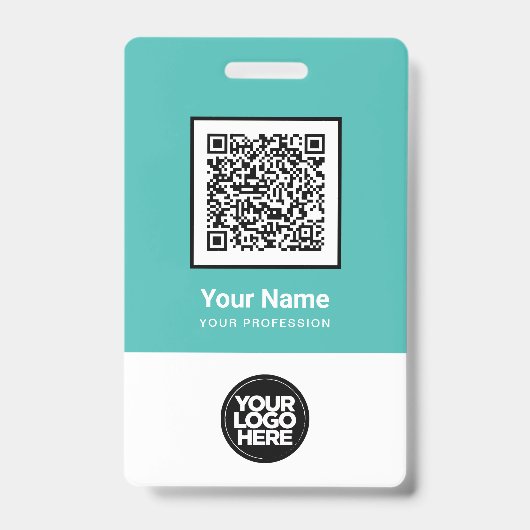 Aangepaste Werknemer Qr Code Bar Code Logo Naam Badge (Voorzijde)
