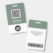 Aangepaste Werknemer Qr Code Bar Code Logo Naam Badge (Voor- en achterkant)