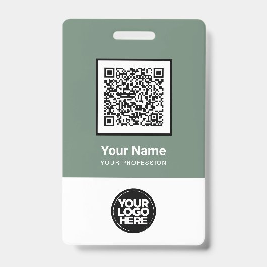 Aangepaste Werknemer Qr Code Bar Code Logo Naam Badge (Voorzijde)